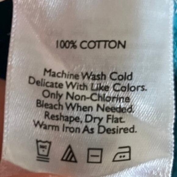 Eddie Bauer Womens Sweater Teal Button Down Cardigan Rolled 1/2 Sleeve Cotton M - Picture 7 of 12